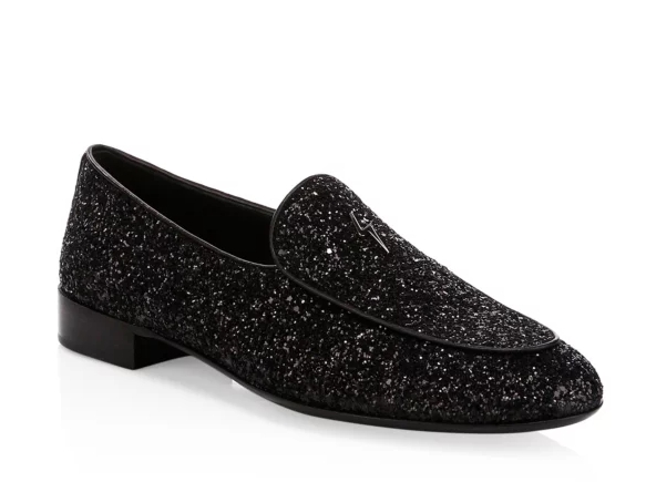 Glitter Leather Loafers